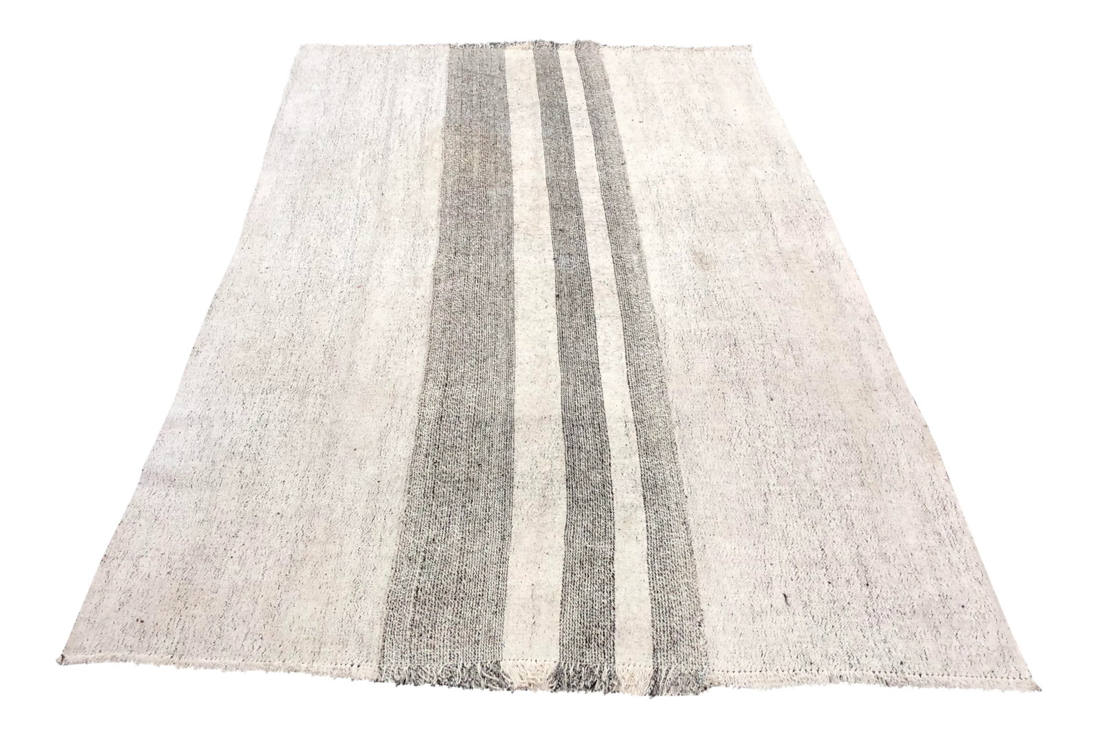 1960s Vintage Stripe Design Turkish Anatolian Primitive Area Kilim Rug- 5'4'' * 8'2'': Natural Turkish Handwoven Vintage Anatolian Wool Kilim. Perfect for a bedroom. Condition: Alterations: Original Condition Unaltered Imperfections: Some Imperfections Condition Notes: Excellent Origin: