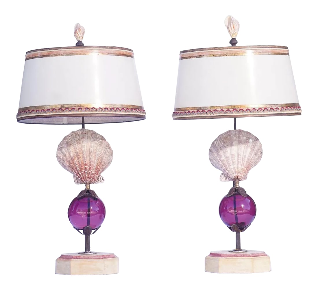 Shell Lamps With Murano Glass (1 of 5)