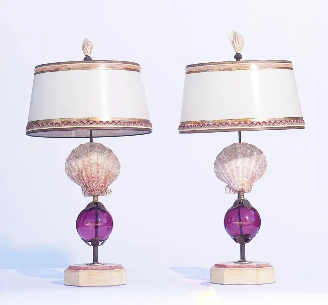 Shell Lamps With Murano Glass - 5