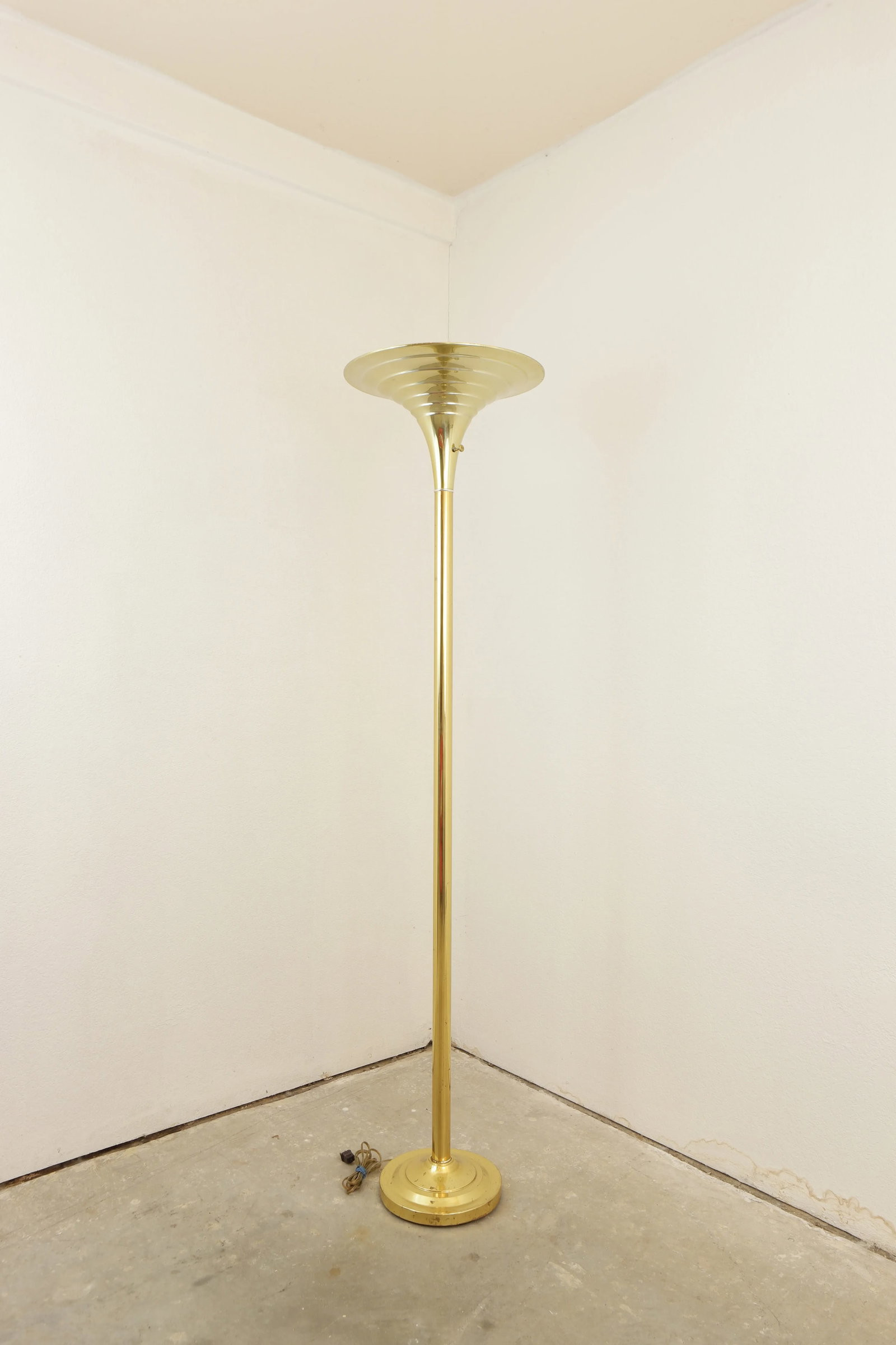 Gold/Brass Art Deco Brass Floor Lamp - 8