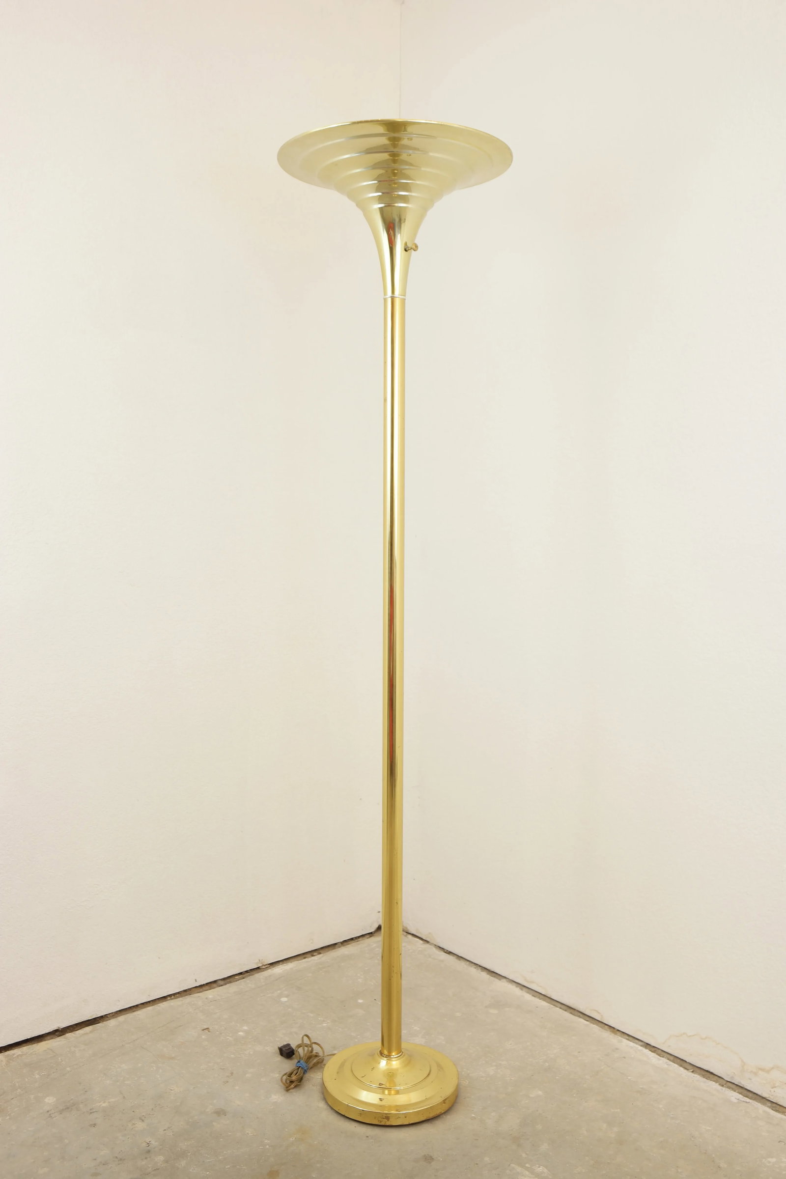 Gold/Brass Art Deco Brass Floor Lamp - 9
