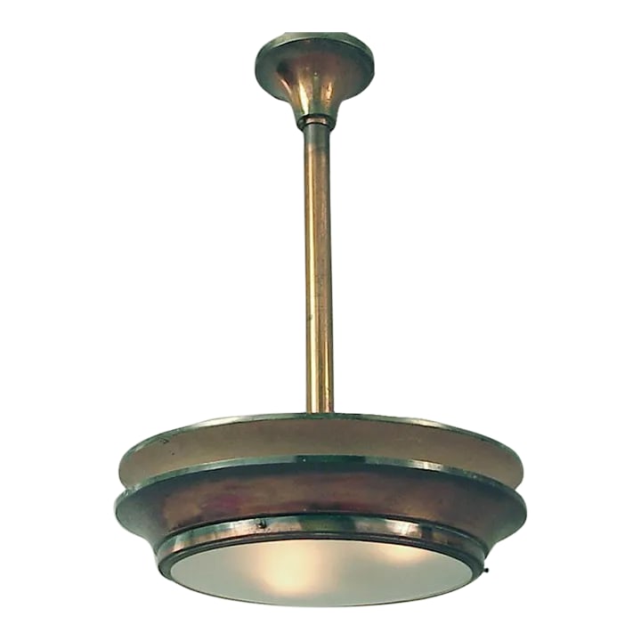 1930s French Machine Age Art Deco Modernist Moderne Lighting Fixture (1 of 6)