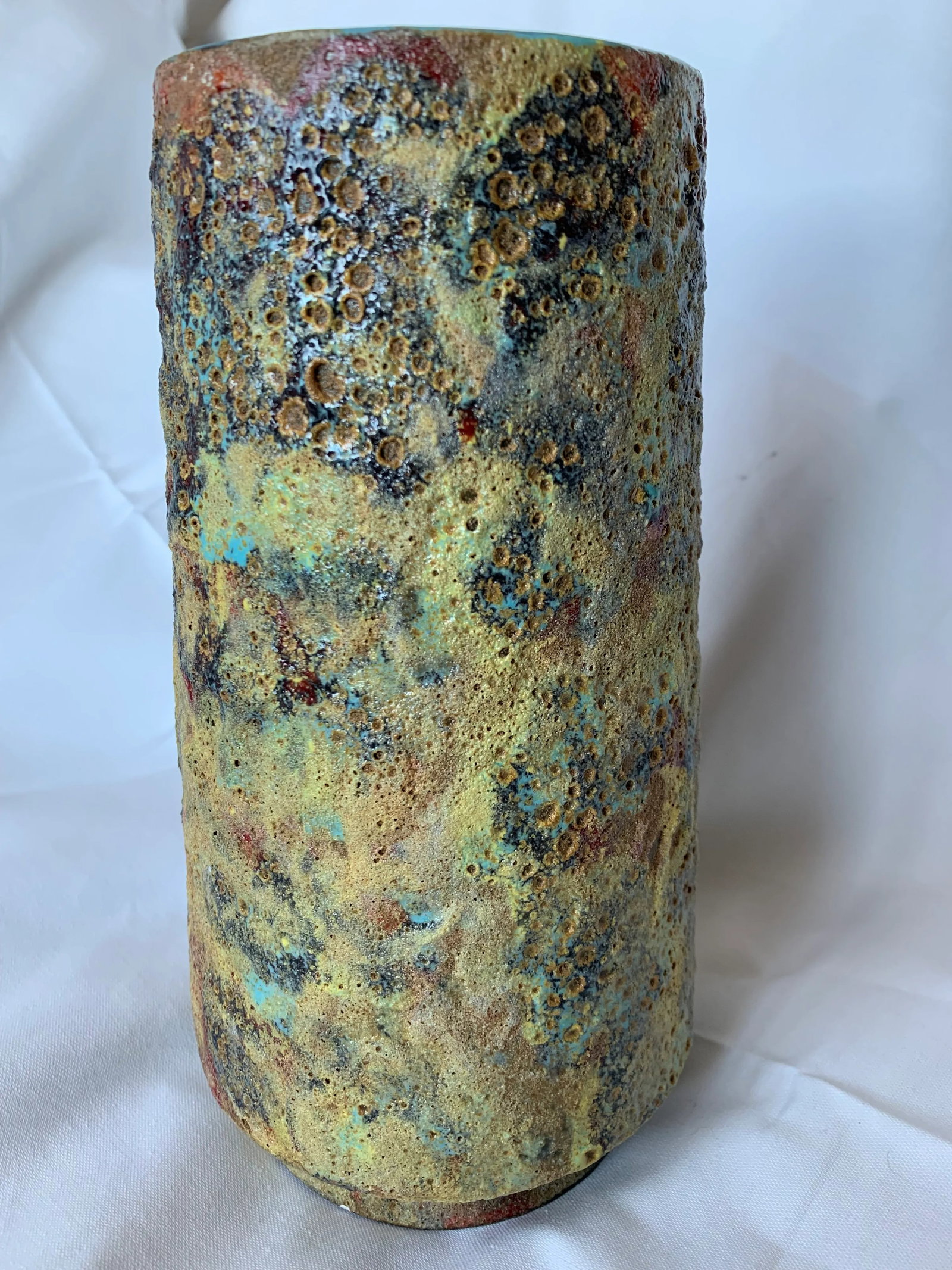 Italian Abstract Figural Lava Glaze Face Pottery Vase After Fantoni - 7