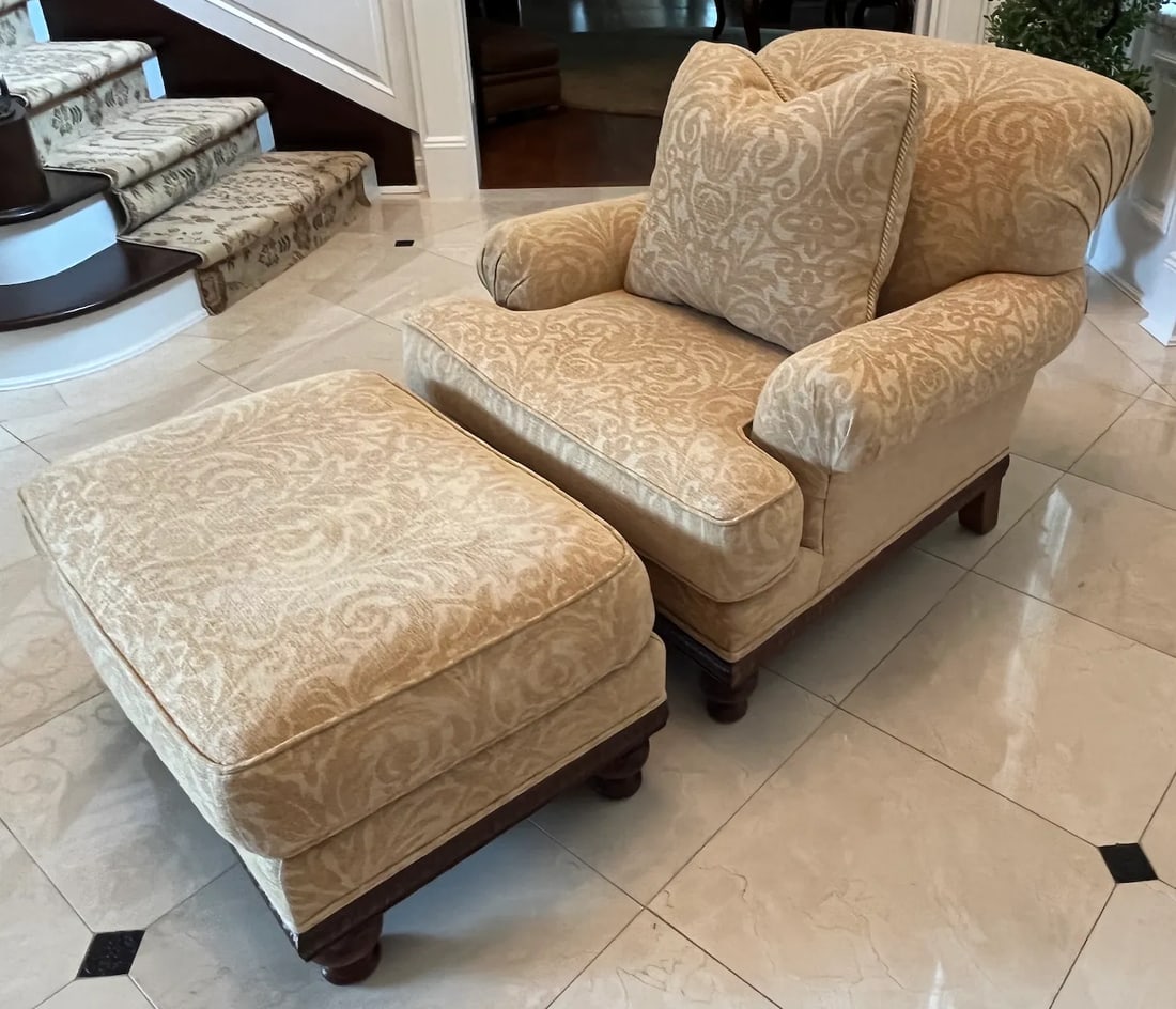 Century Furniture Lt Designs Upholstered Chair With Ottoman - 3