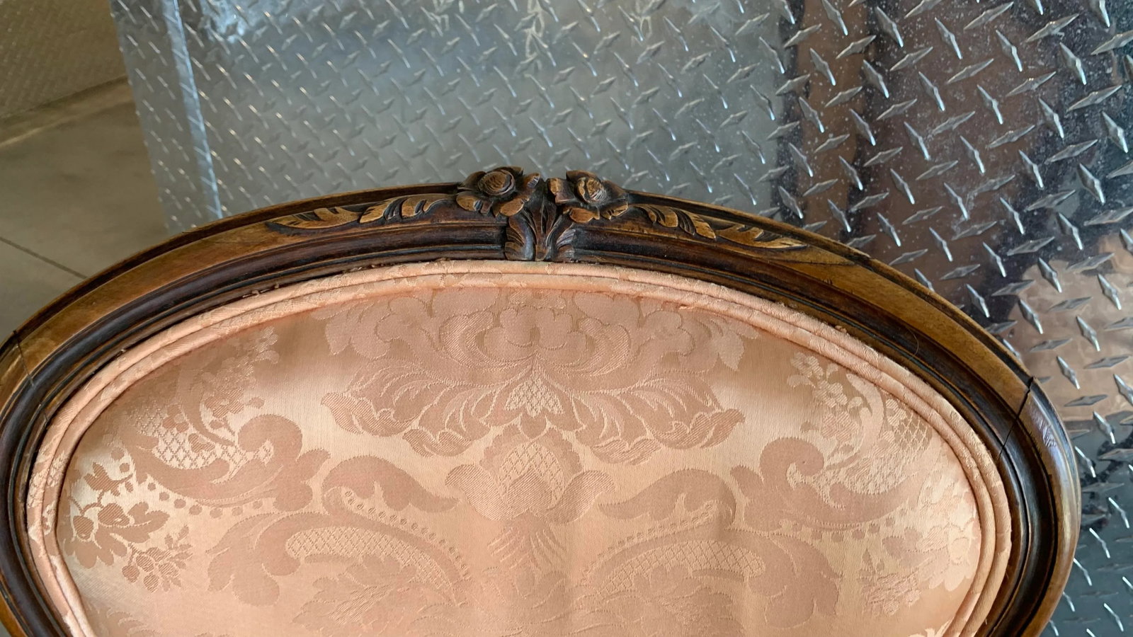 French Antique Carved Walnut Damask Louis XV Style Accent Fauteuil Arm Chair- a Pair - 5