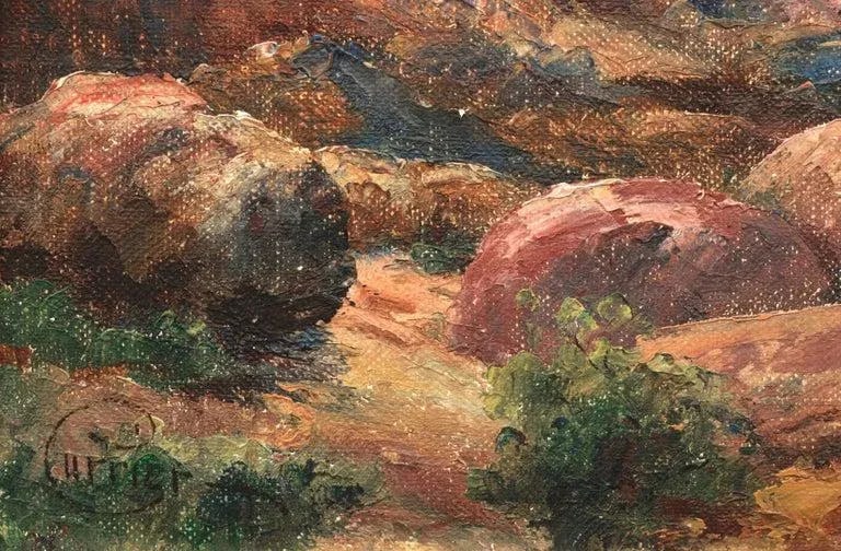 Cyrus Bates Currier Distant Canyon Landscape Painting Circa 1925 - 4