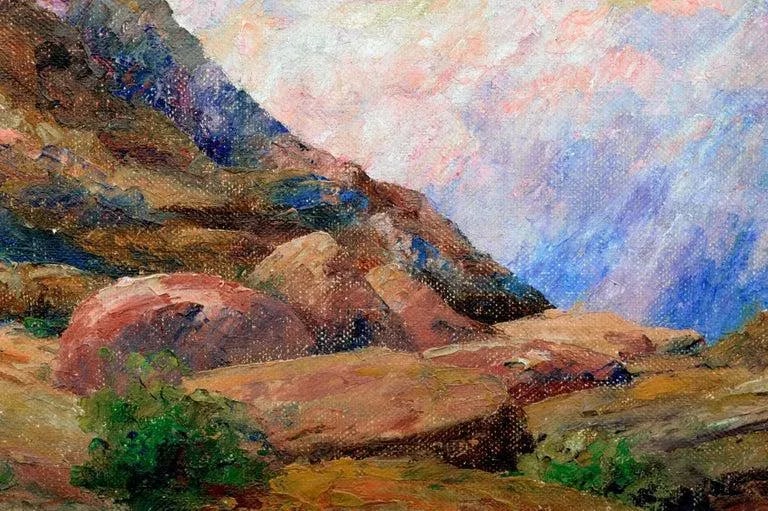 Cyrus Bates Currier Distant Canyon Landscape Painting Circa 1925 - 7