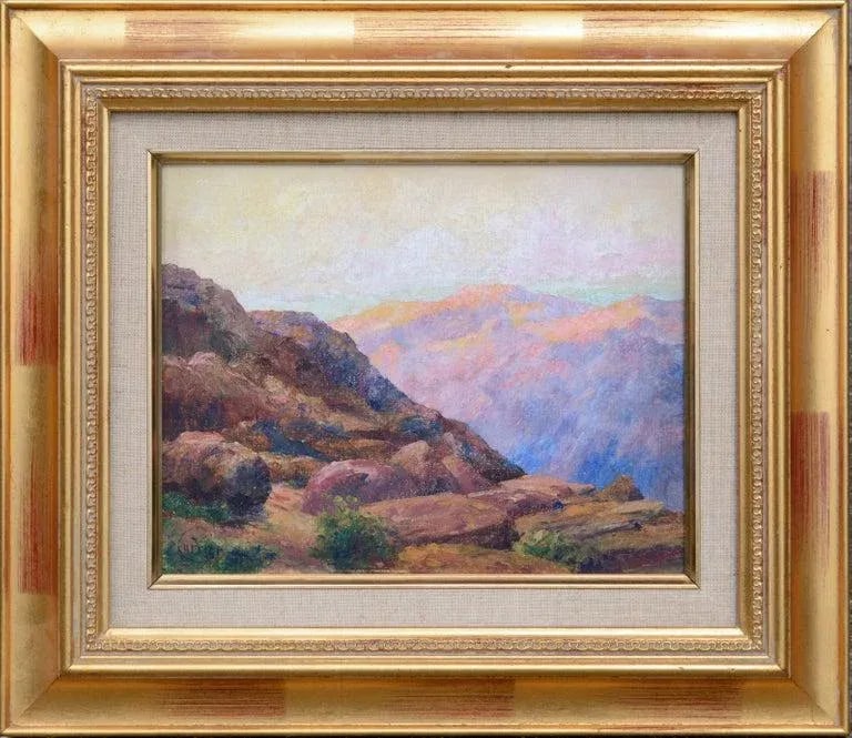 Cyrus Bates Currier Distant Canyon Landscape Painting Circa 1925 - 8