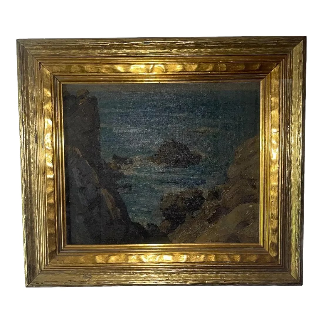 Mid 20th Century Isabel Branson Cartwright Seascape Painting, Oil on Panel, " From the Highlands Car: Title: "From The Highlands, Carmel California" Artist: Isabel P. Branson Cartwright (1885-1966) Medium: Oil on Panel Signed: Lower Right Dimensions: Painting: 10 x 11.75 inches Framed: 14.5 x 16.5 inc