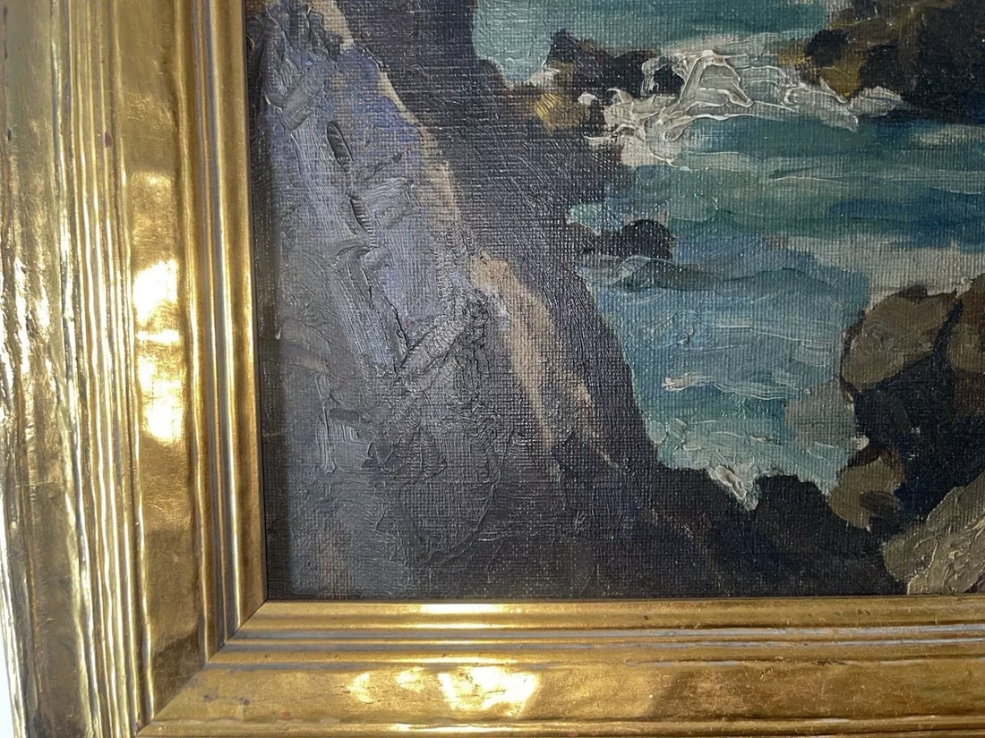 Mid 20th Century Isabel Branson Cartwright Seascape Painting, Oil on Panel, " From the Highlands Car - 8