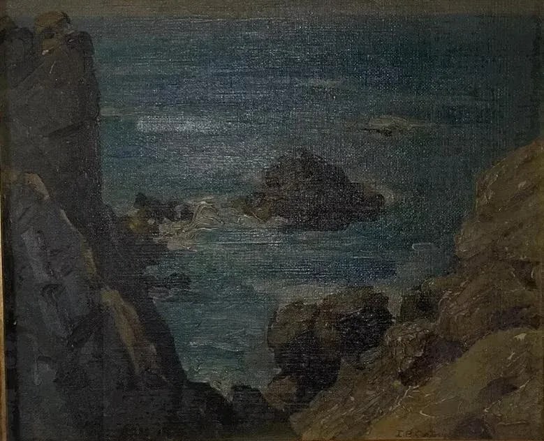 Mid 20th Century Isabel Branson Cartwright Seascape Painting, Oil on Panel, " From the Highlands Car - 9