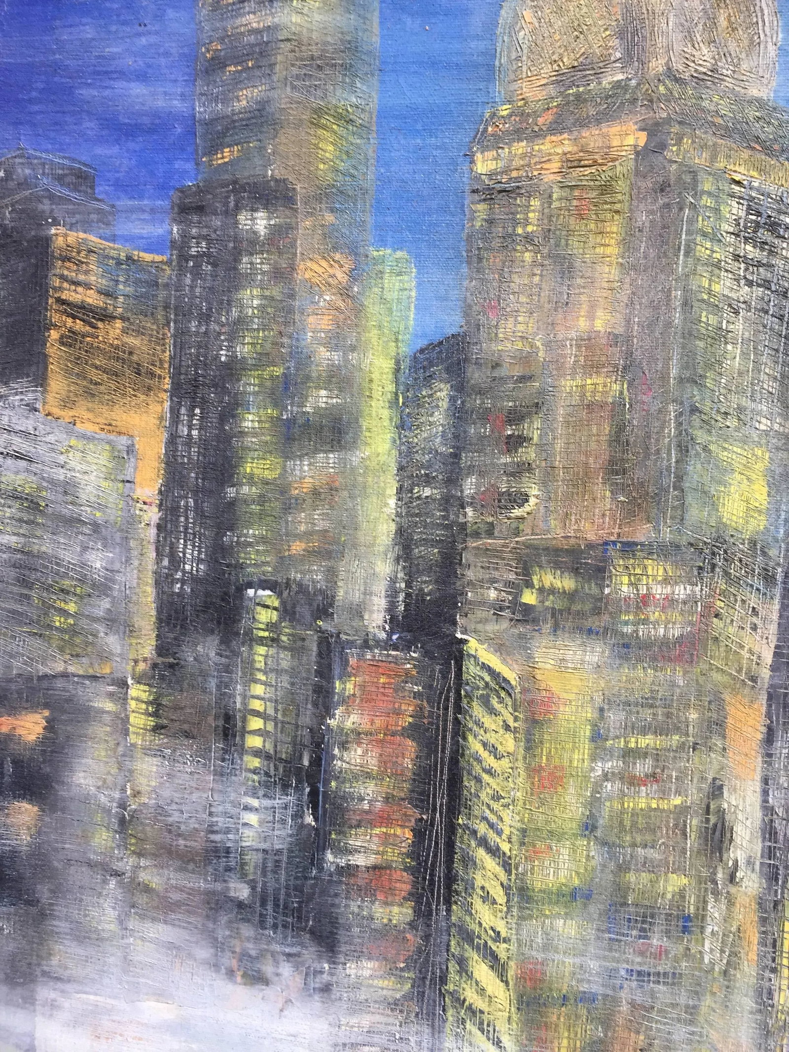1950s New York City East River Cityscape Painting - 7