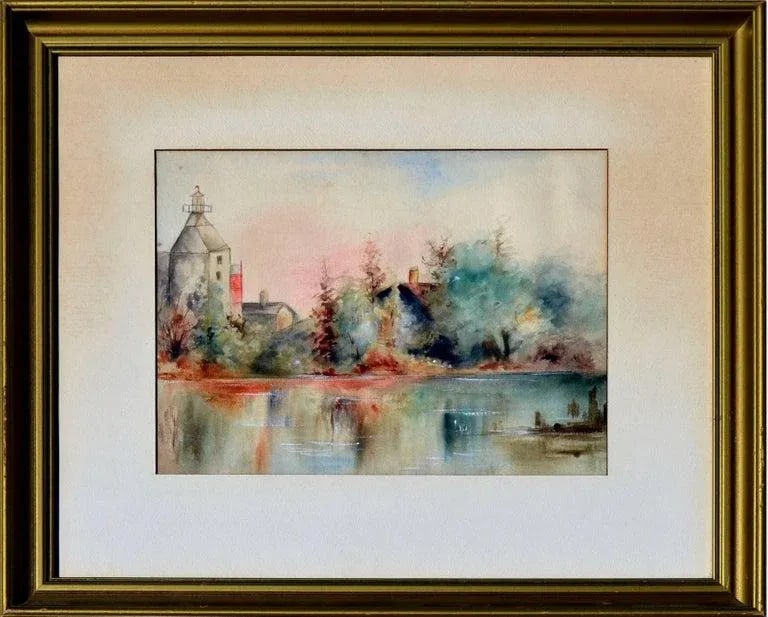 C G Standeford Pond Reflections Watercolor Landscape 1940 - 7