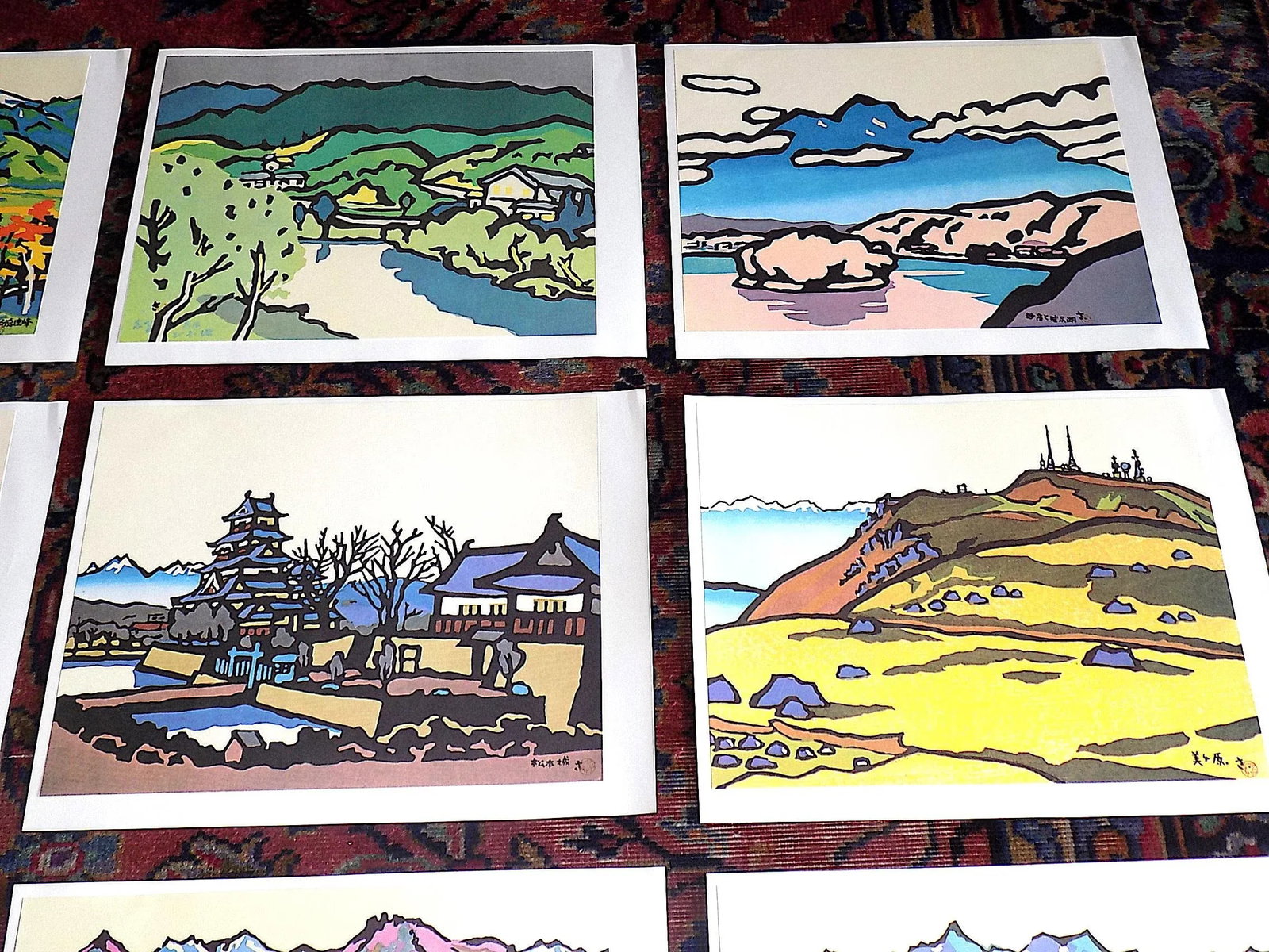 Vintage Folio Size Signed Mid 20th C. Expressionist Lithographs of Japanese Landscapes - Set of 9 - 3
