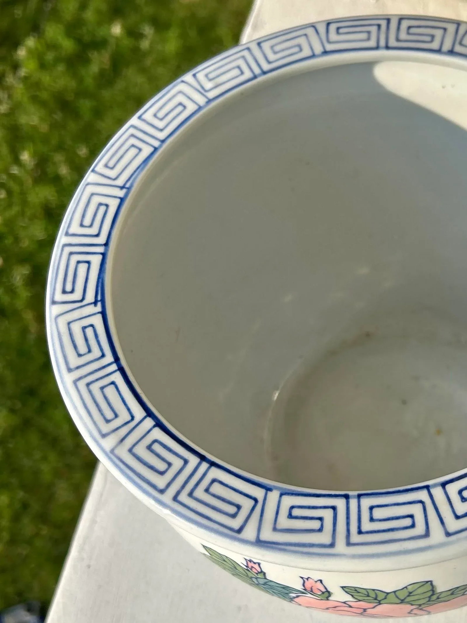 Chinese Floral Fishbowl Planter - 5
