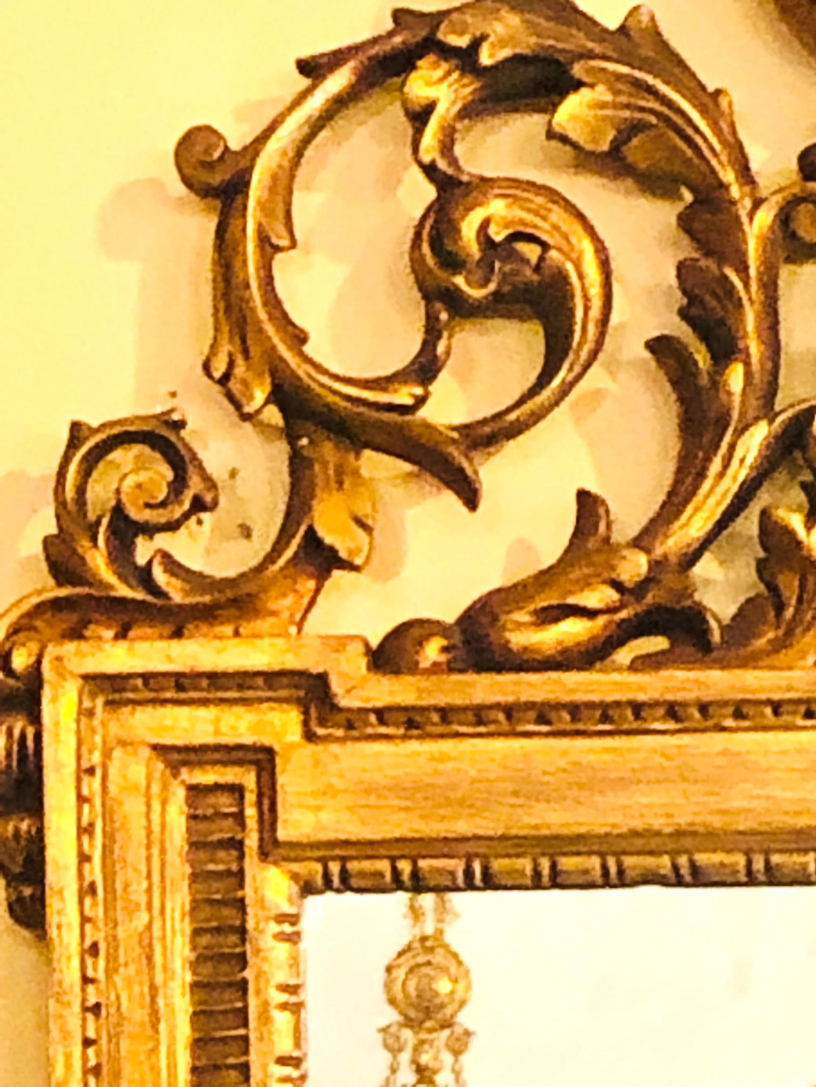 Gilt Carved Wall, Console or Table Mirror With High Open Fleur-De-Lis Pediment - 11