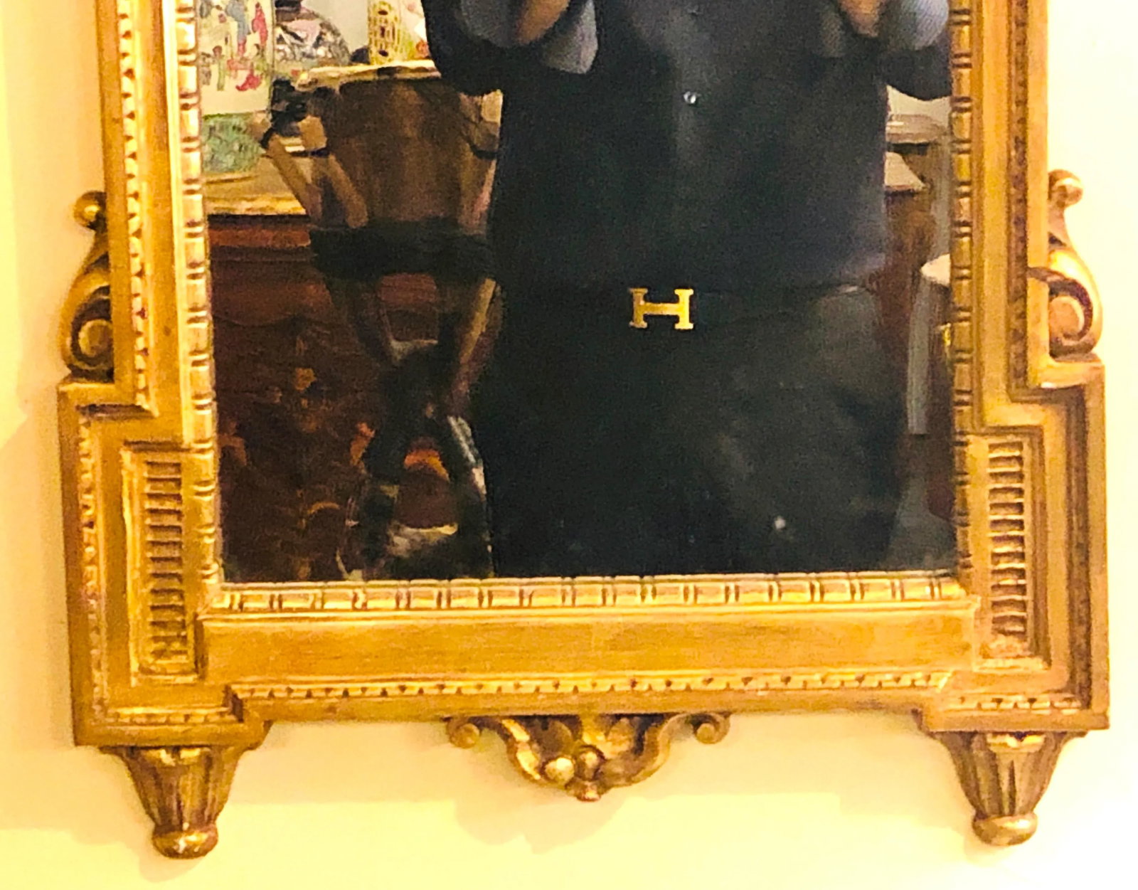 Gilt Carved Wall, Console or Table Mirror With High Open Fleur-De-Lis Pediment - 6