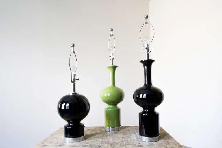 Mod Ceramic Lamps - a Pair - 2