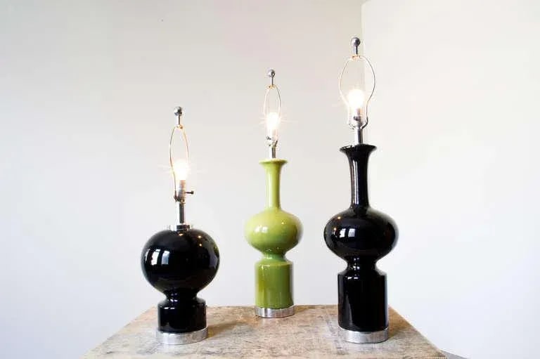 Mod Ceramic Lamps - a Pair - 3