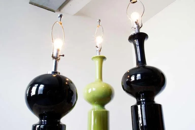 Mod Ceramic Lamps - a Pair - 4