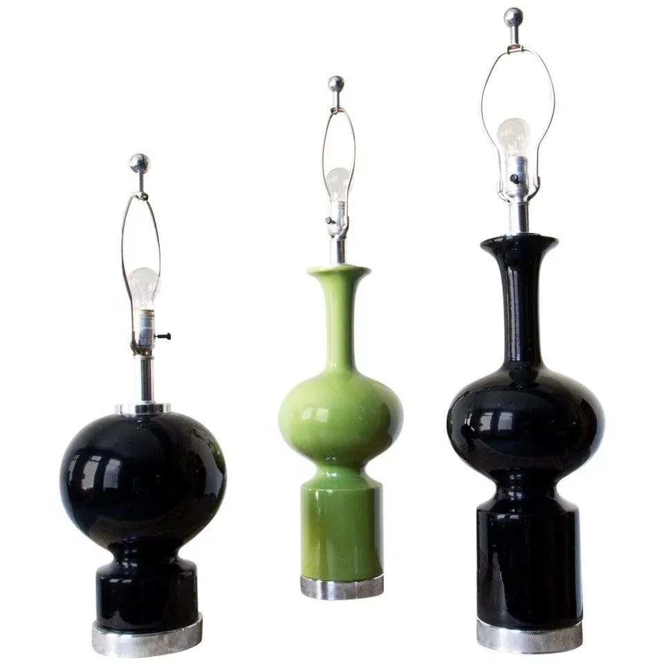 Mod Ceramic Lamps - a Pair - 6
