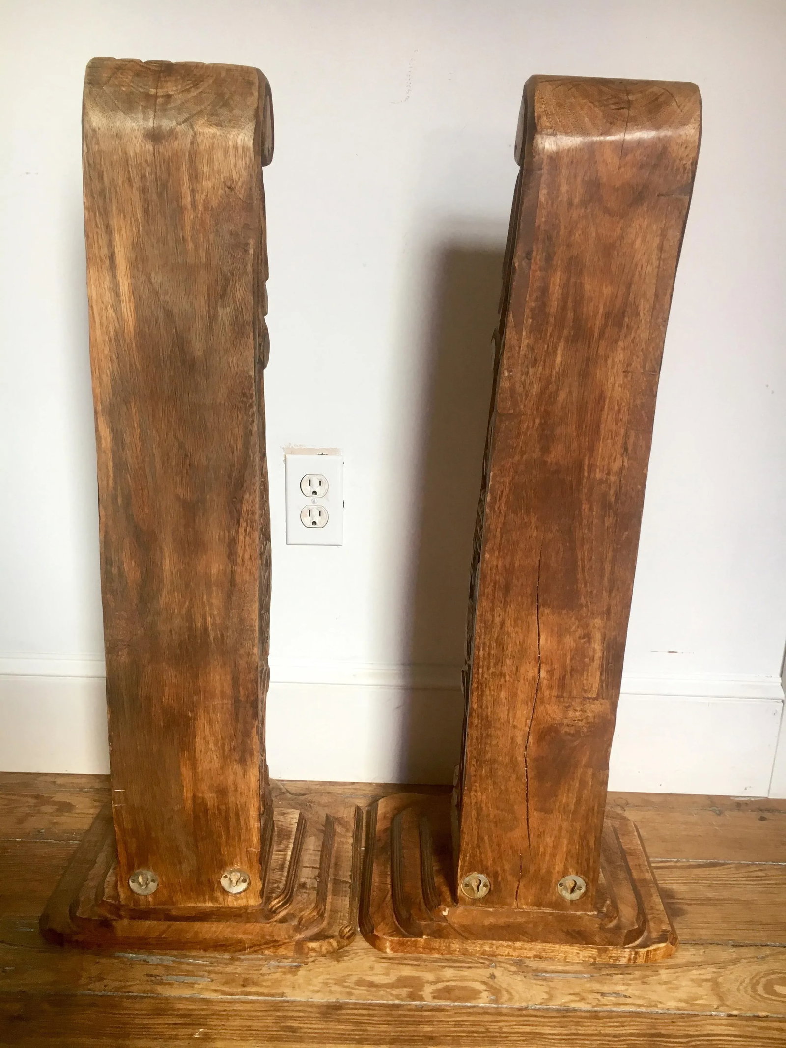 Carved Mahogany Architectural Corbels - a Pair - 4