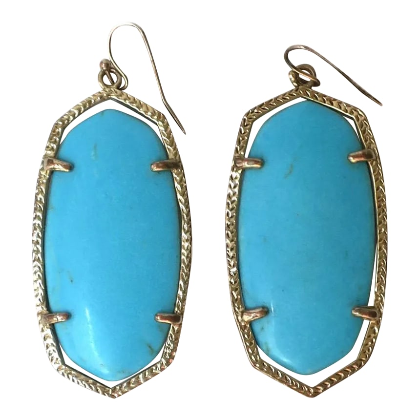 Turquoise Stone Drop Earrings - 2 Pieces (1 of 8)