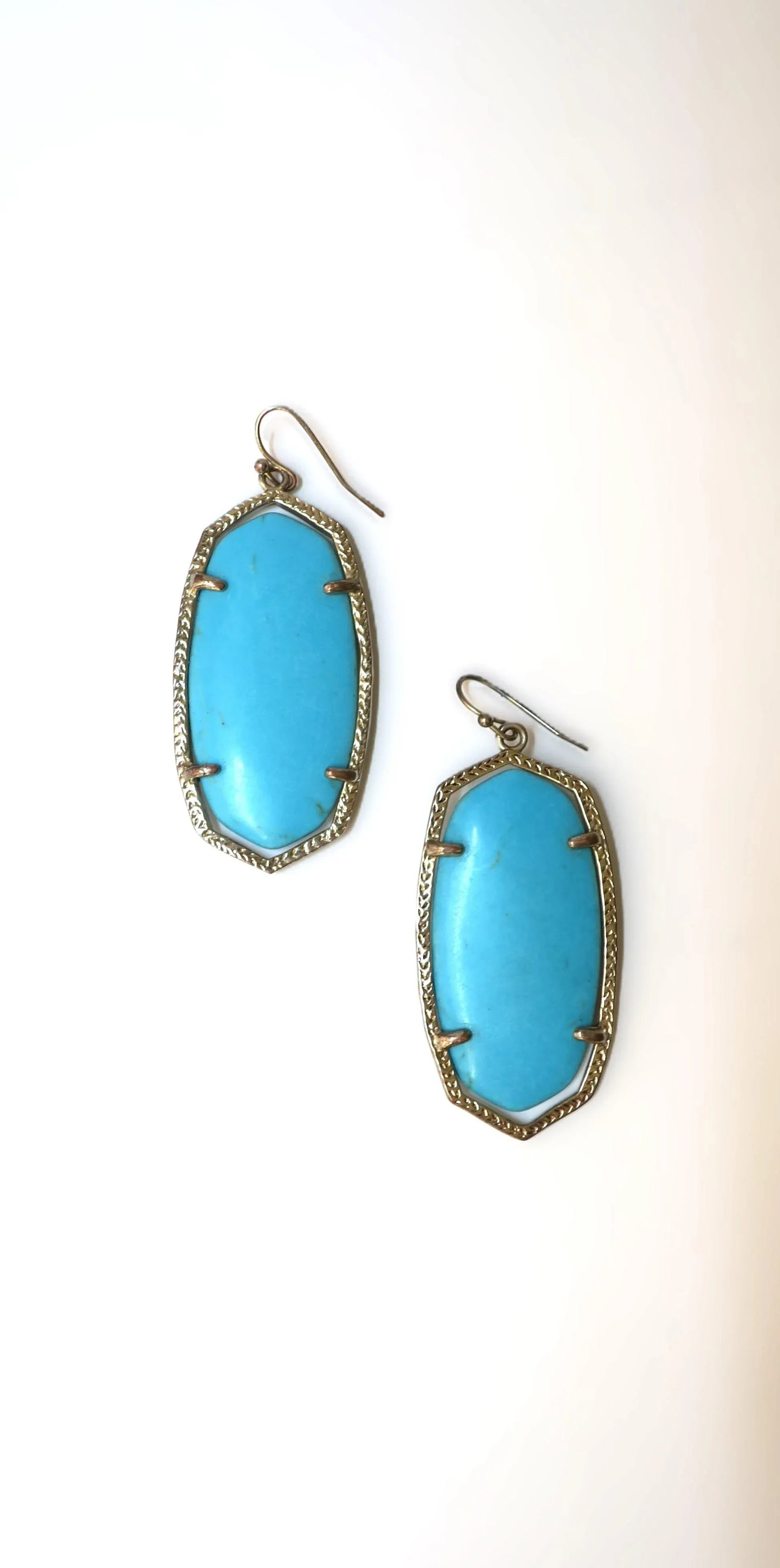 Turquoise Stone Drop Earrings - 2 Pieces - 3