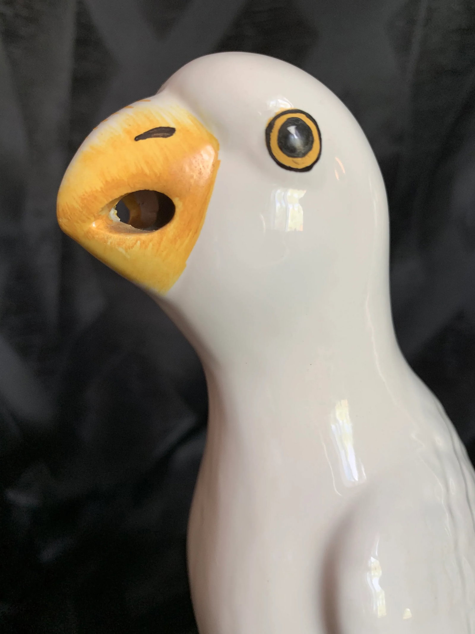 Vintage Italian Bassano Majolica Pottery Parrot Statues - a Pair - 5