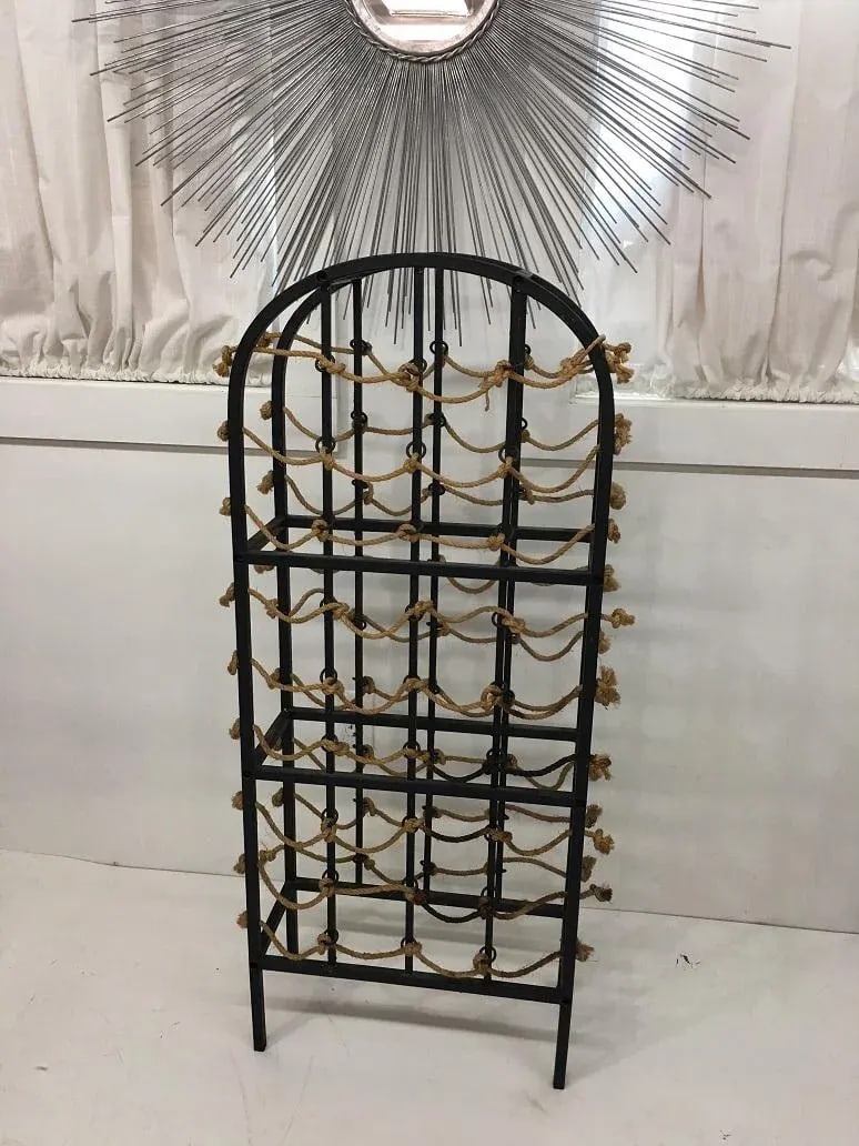 Vintage Iron and Rope Boho Chic Wine Rack - 2