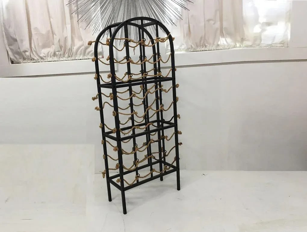 Vintage Iron and Rope Boho Chic Wine Rack - 3