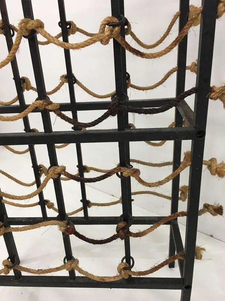 Vintage Iron and Rope Boho Chic Wine Rack - 7