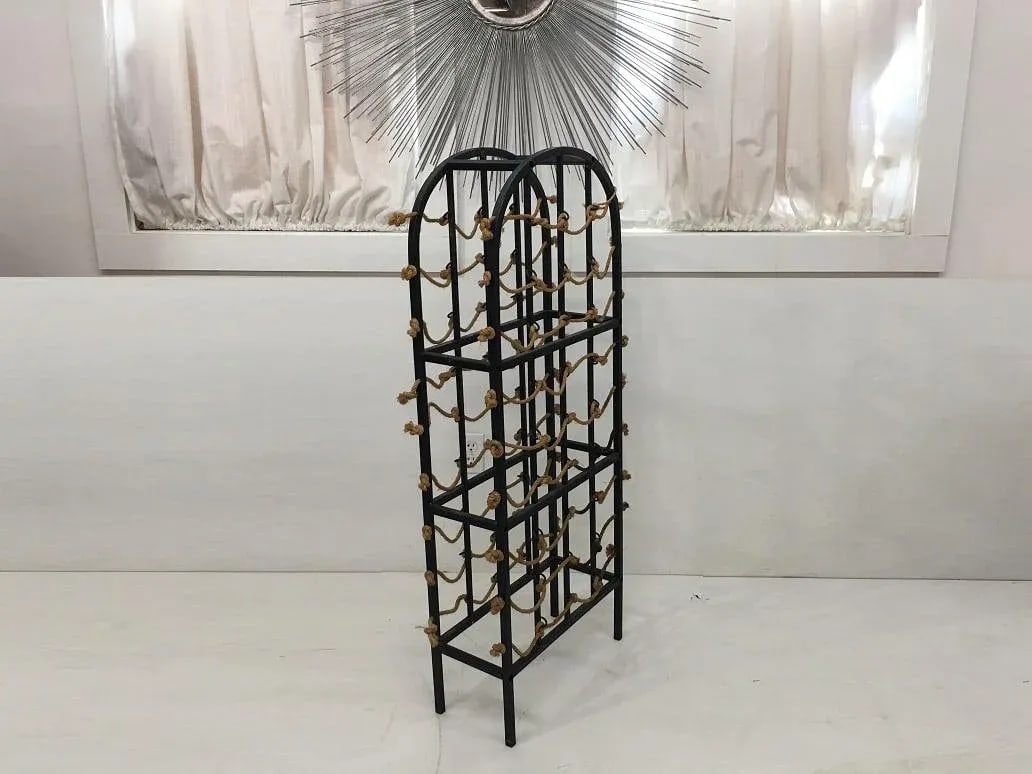Vintage Iron and Rope Boho Chic Wine Rack - 8