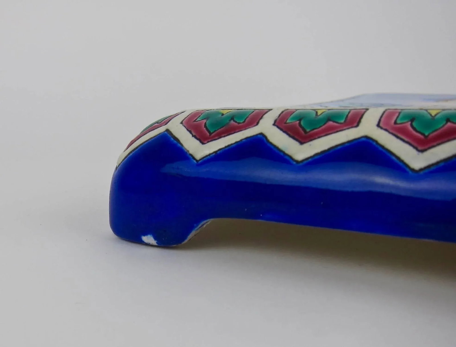 Antique French Emaux De Longwy Stand or Trivet With Cloisonne Style Bird Decor - 4