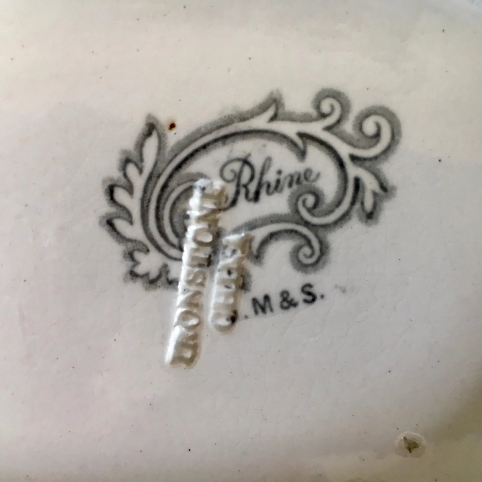 "Rhine" Pattern Ironstone China Tureen C. 1840 - 6