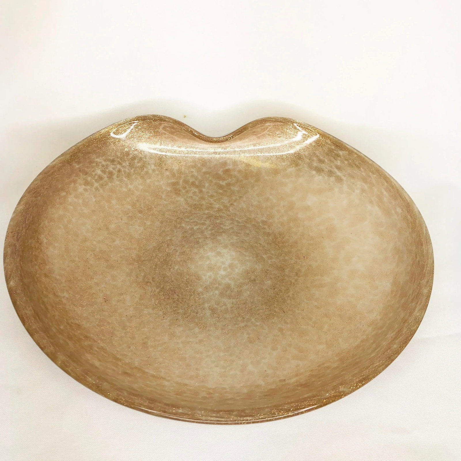 Murano Organic Freeform Gold Flecked Bowl - 10