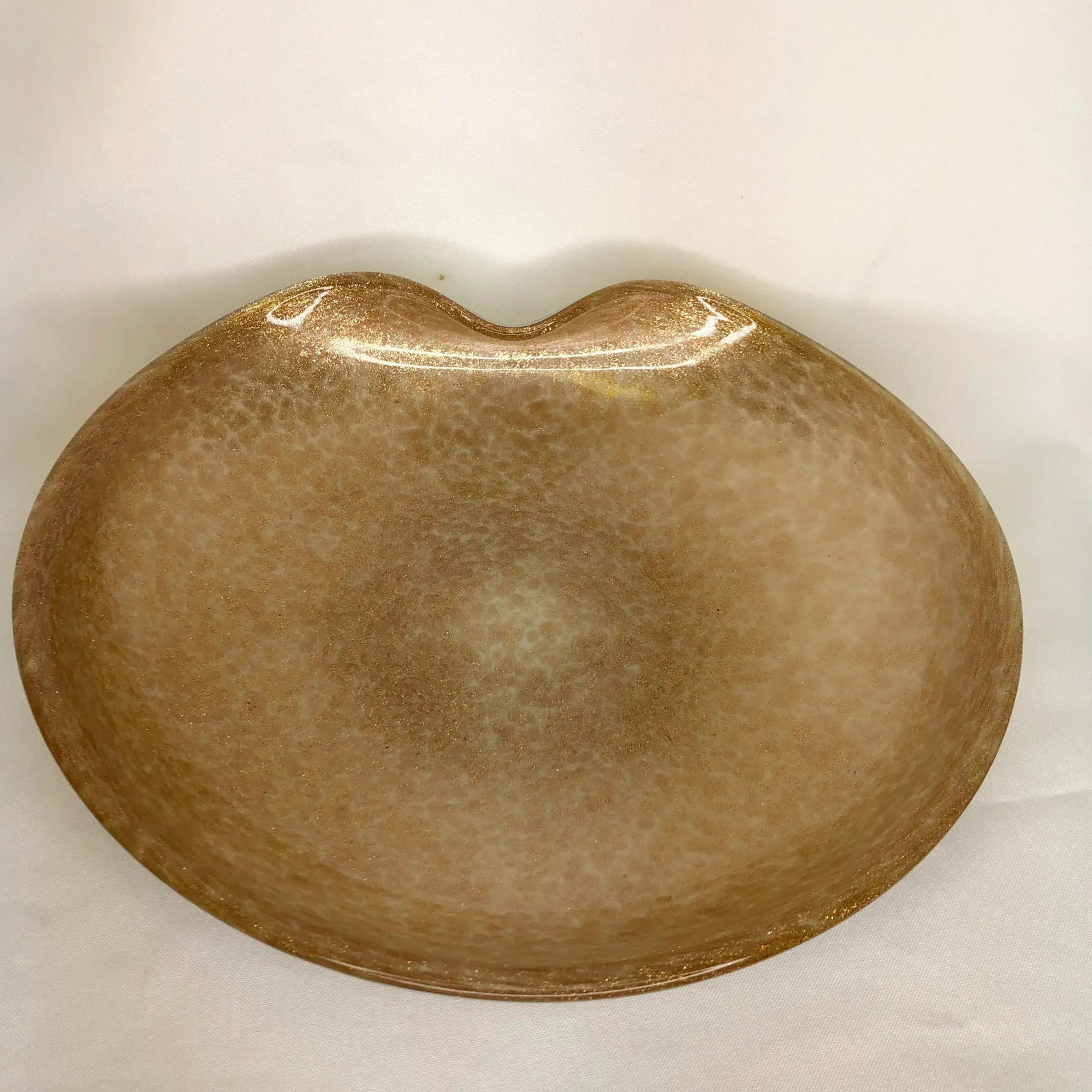 Murano Organic Freeform Gold Flecked Bowl - 4