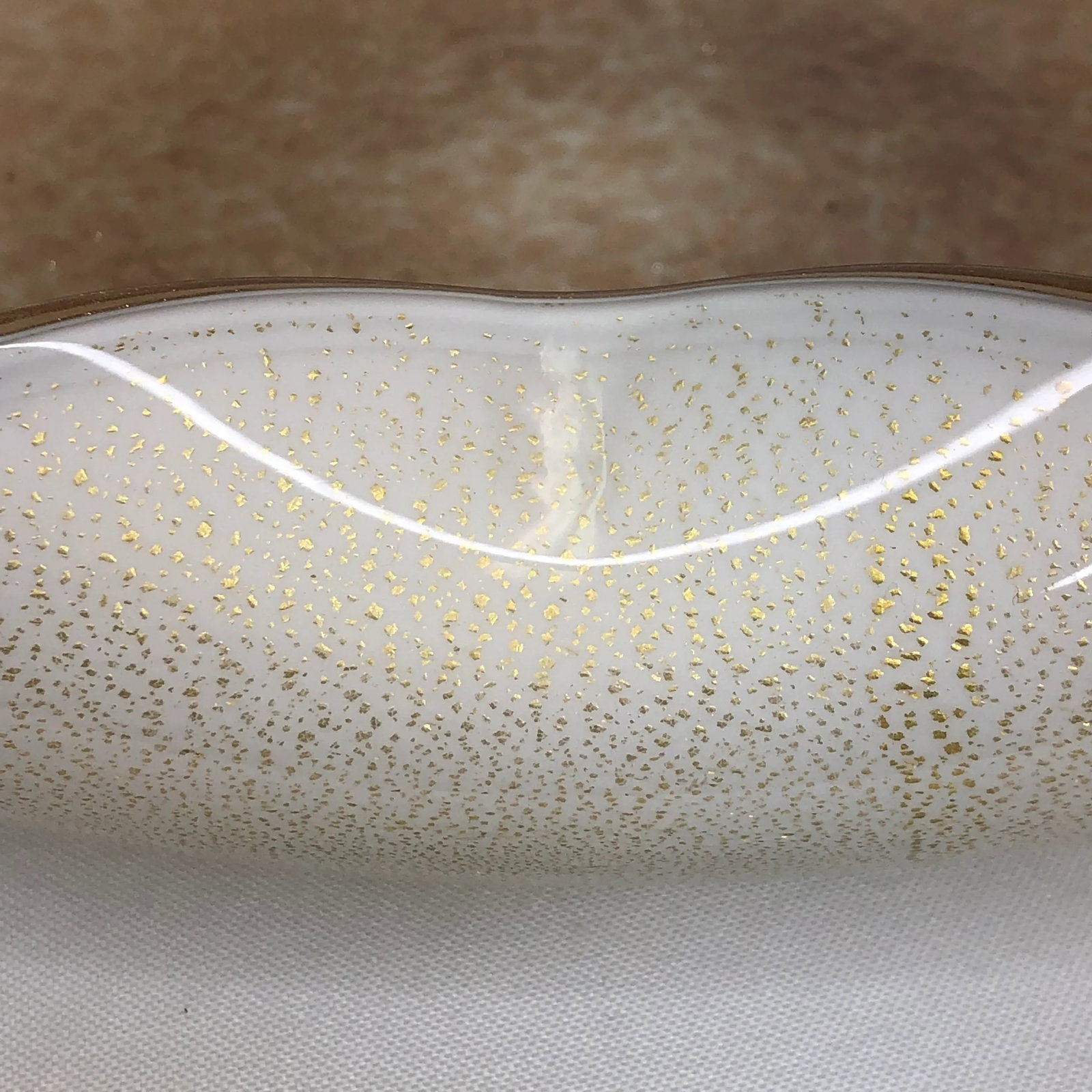 Murano Organic Freeform Gold Flecked Bowl - 5