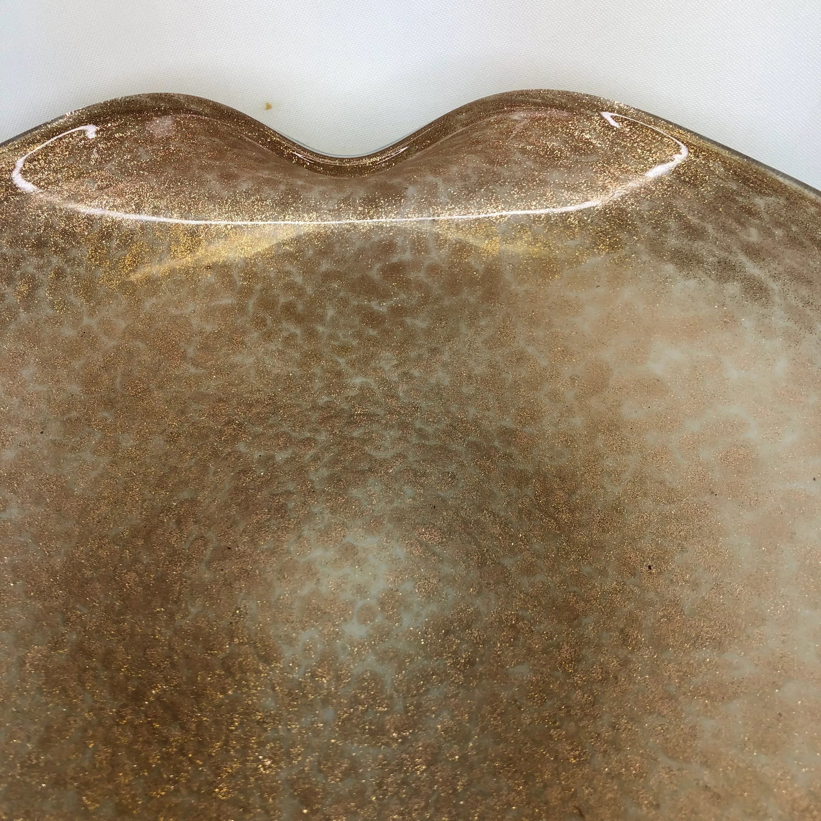 Murano Organic Freeform Gold Flecked Bowl - 9