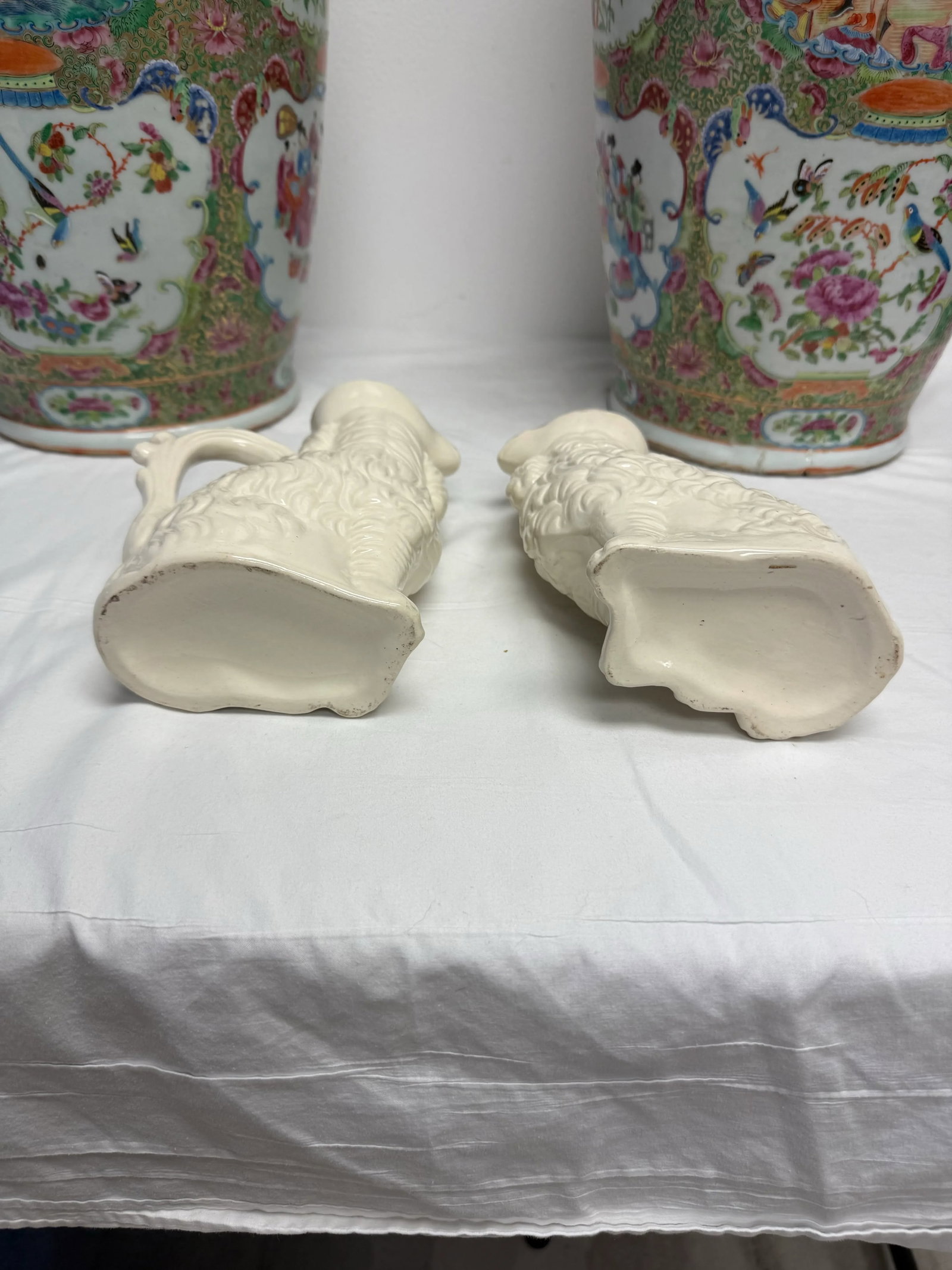 Antique English Staffordshire Spaniel Pitchers - a Pair - 10
