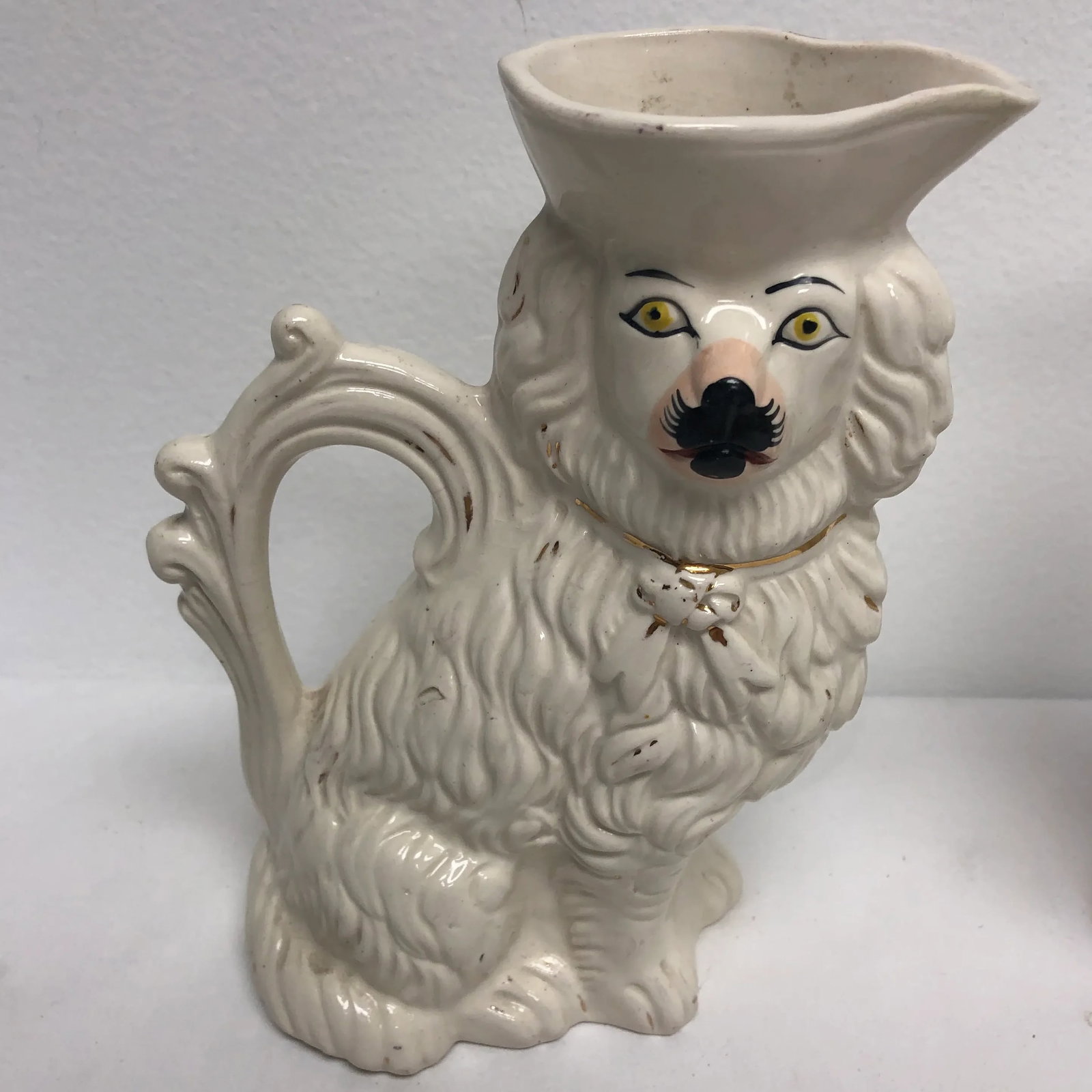 Antique English Staffordshire Spaniel Pitchers - a Pair - 2