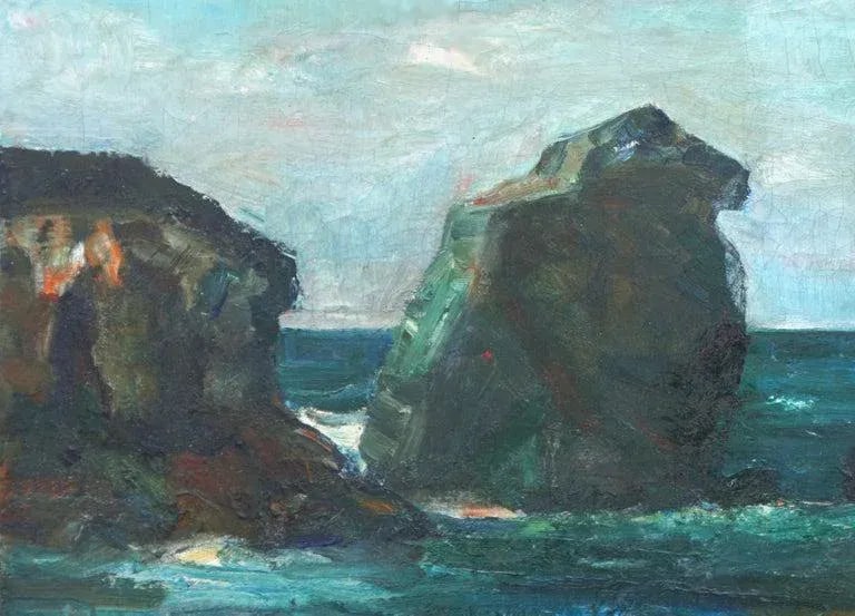 Homer Levinson Sea Rocks Carmel Landscape 1940s - 2