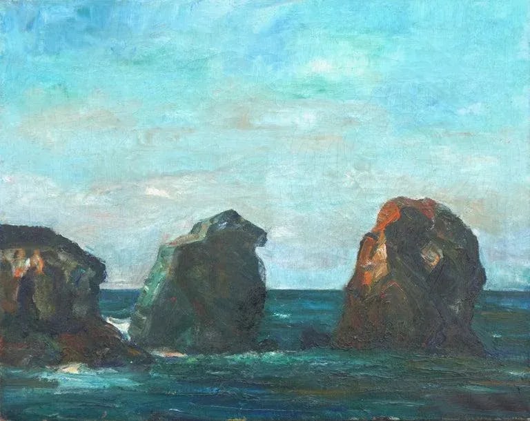 Homer Levinson Sea Rocks Carmel Landscape 1940s - 7