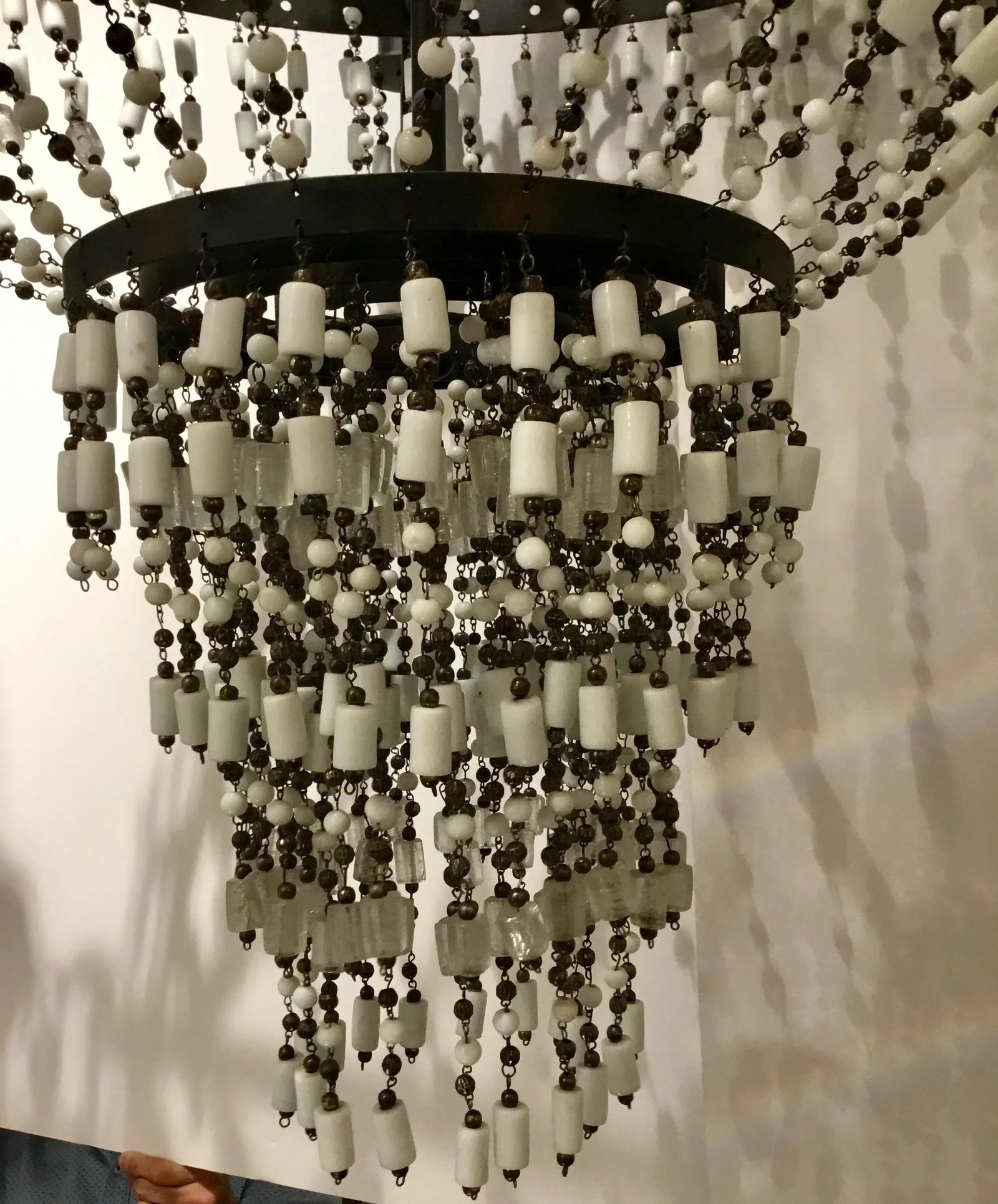 Arteriors Transitional Black and White Glass Bead Barcelona Chandelier - 2