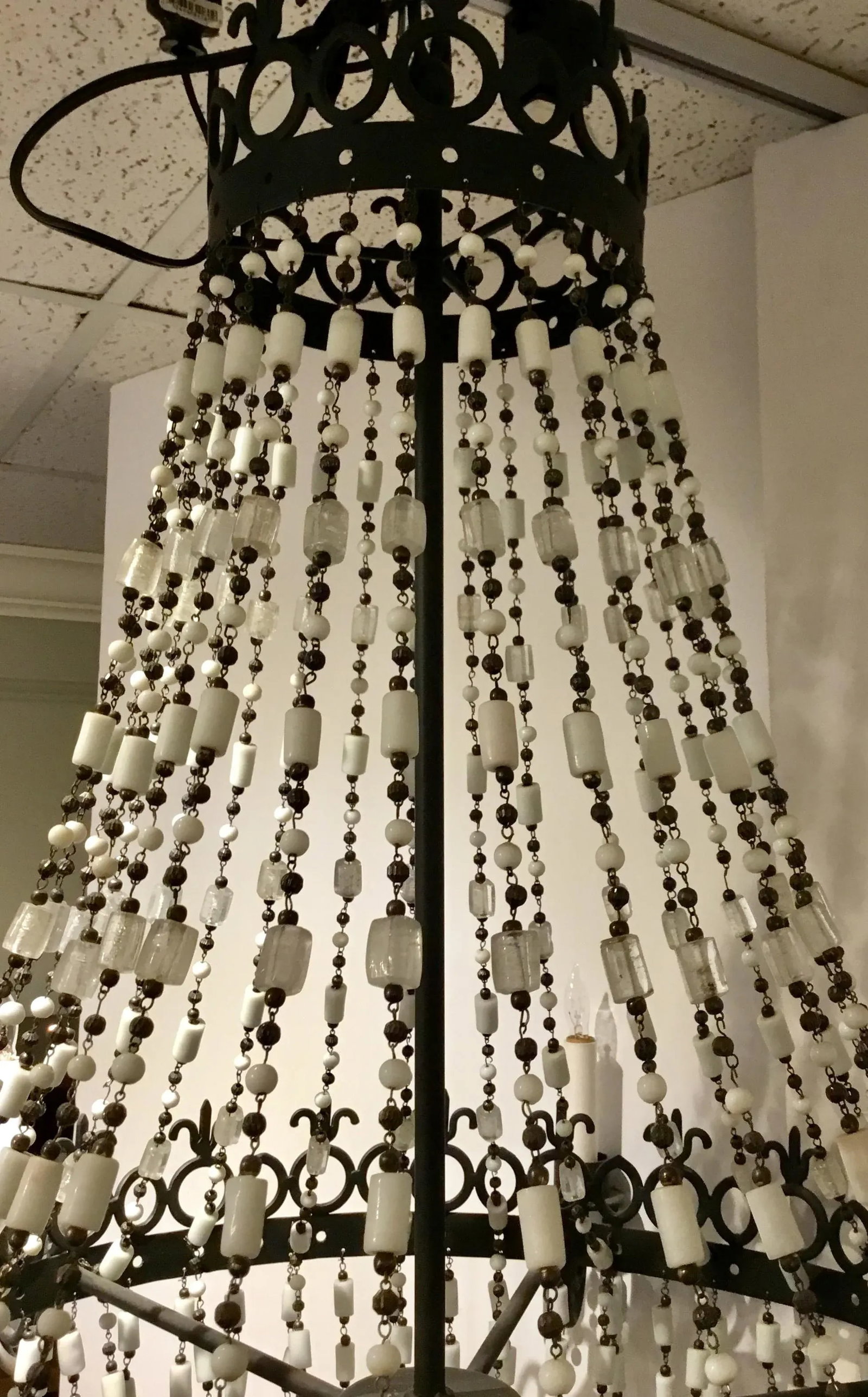 Arteriors Transitional Black and White Glass Bead Barcelona Chandelier - 4