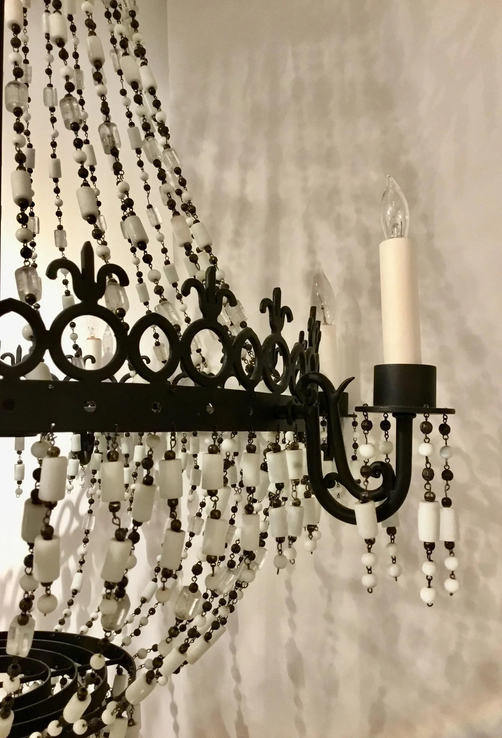 Arteriors Transitional Black and White Glass Bead Barcelona Chandelier - 5