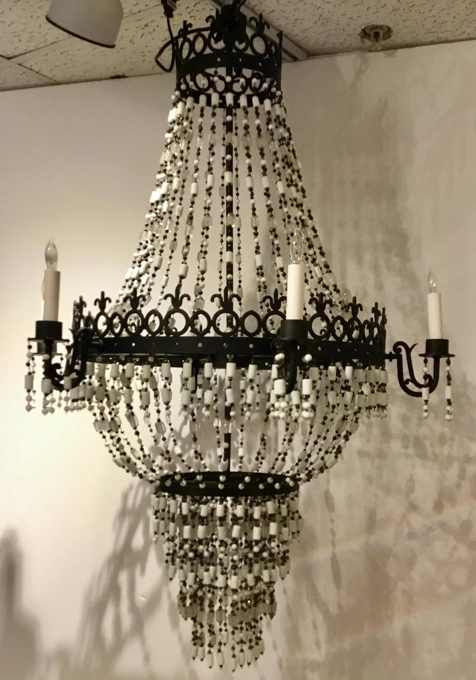Arteriors Transitional Black and White Glass Bead Barcelona Chandelier - 6