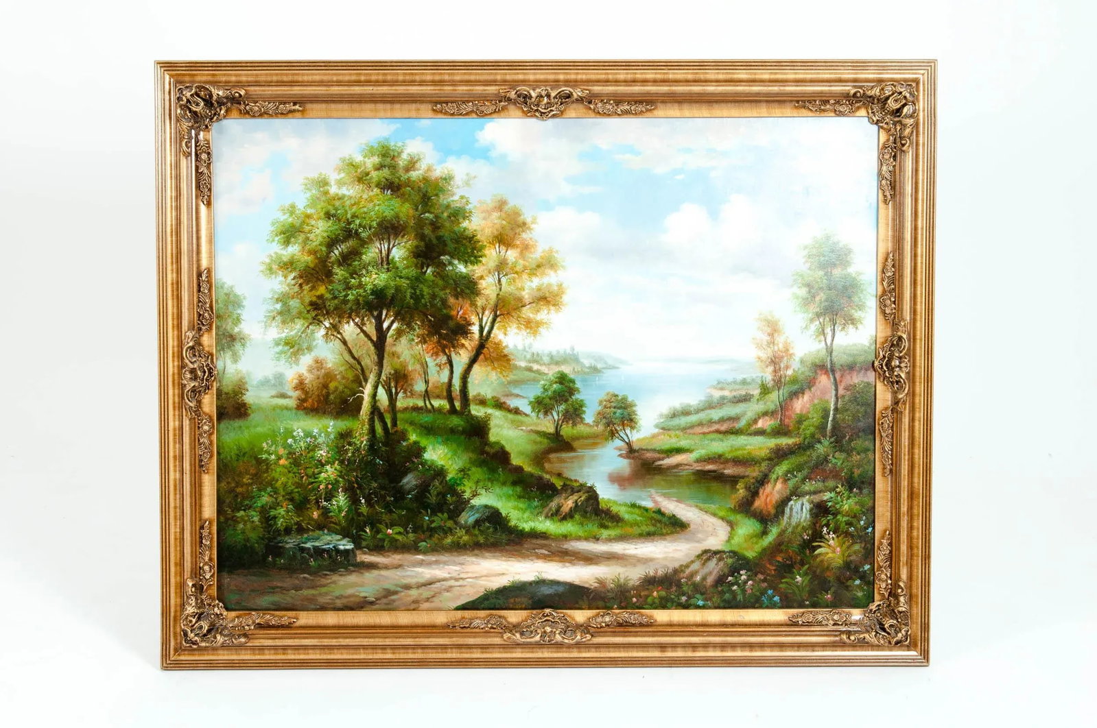 Impressionist Oil / Canvas Painting in Gilt Wood Frame - 11