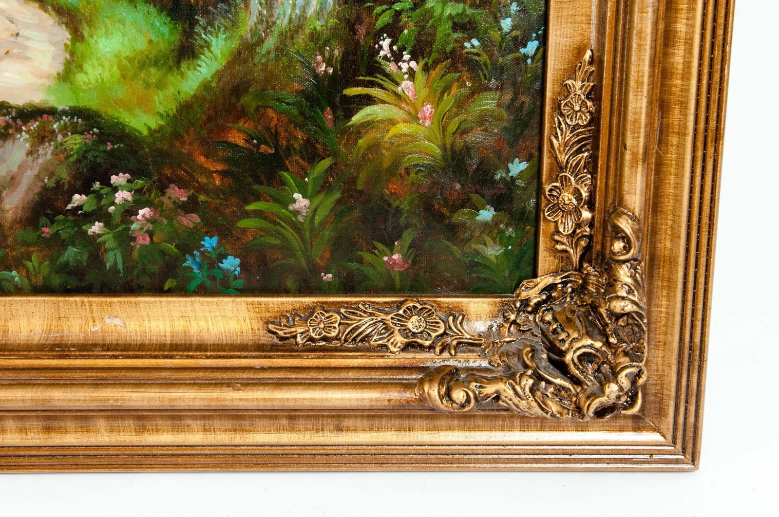 Impressionist Oil / Canvas Painting in Gilt Wood Frame - 7