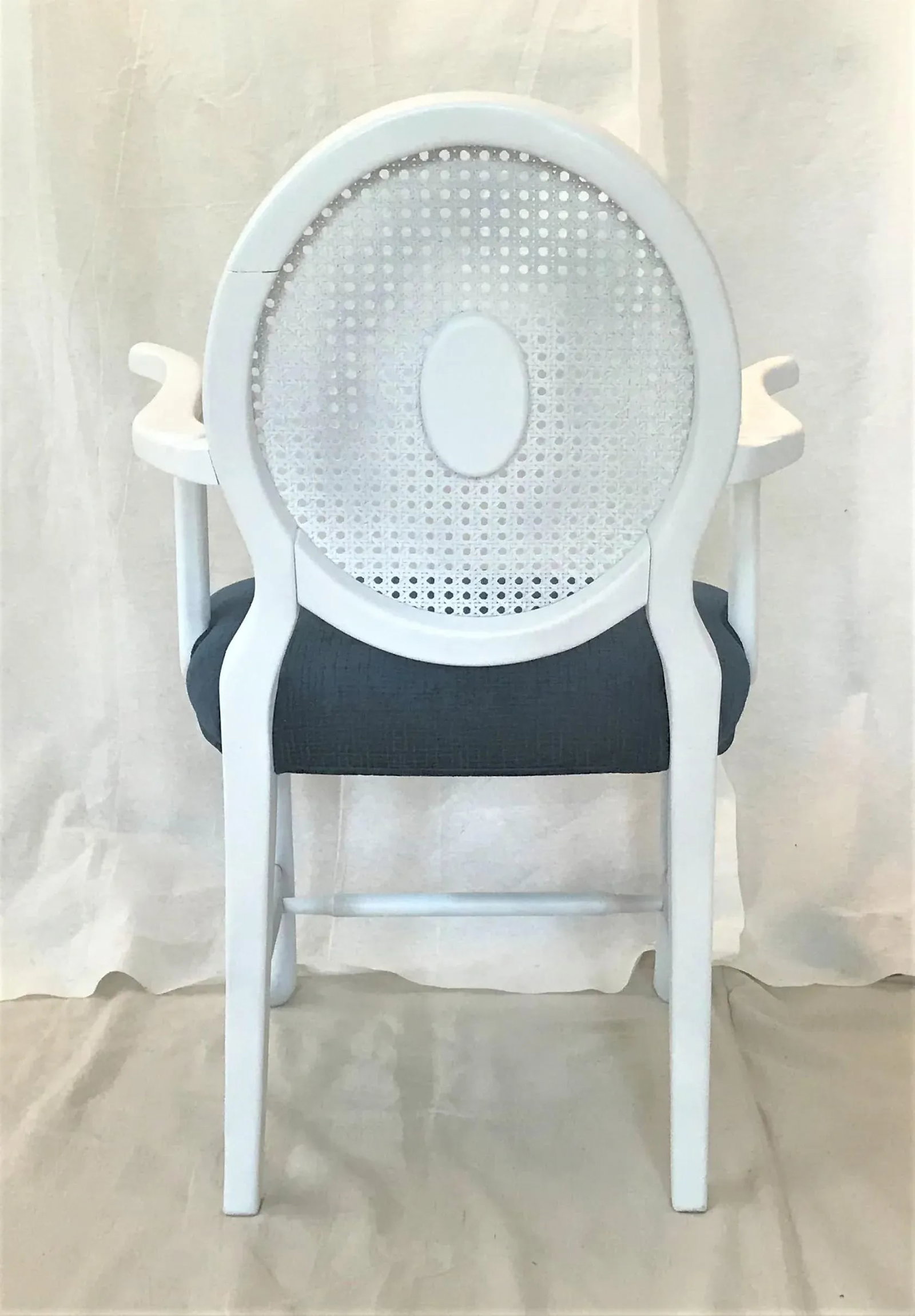 Mid-Century Caned Balloon Back Arm Chairs- a Pair - 5